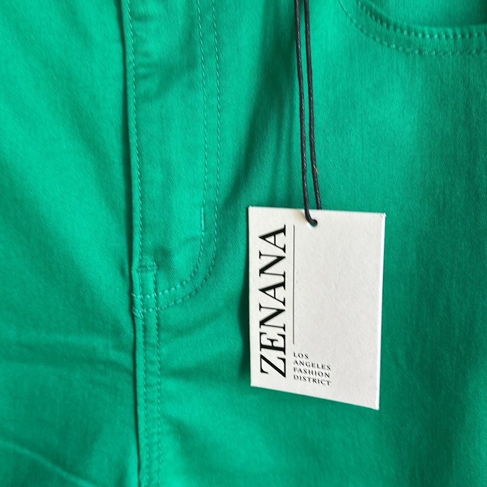 Zenana Outfitters Green Raw hem pant - Picture 3 of 4